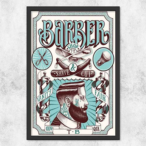 Quadro Decorativo - Barbershop shave and cut